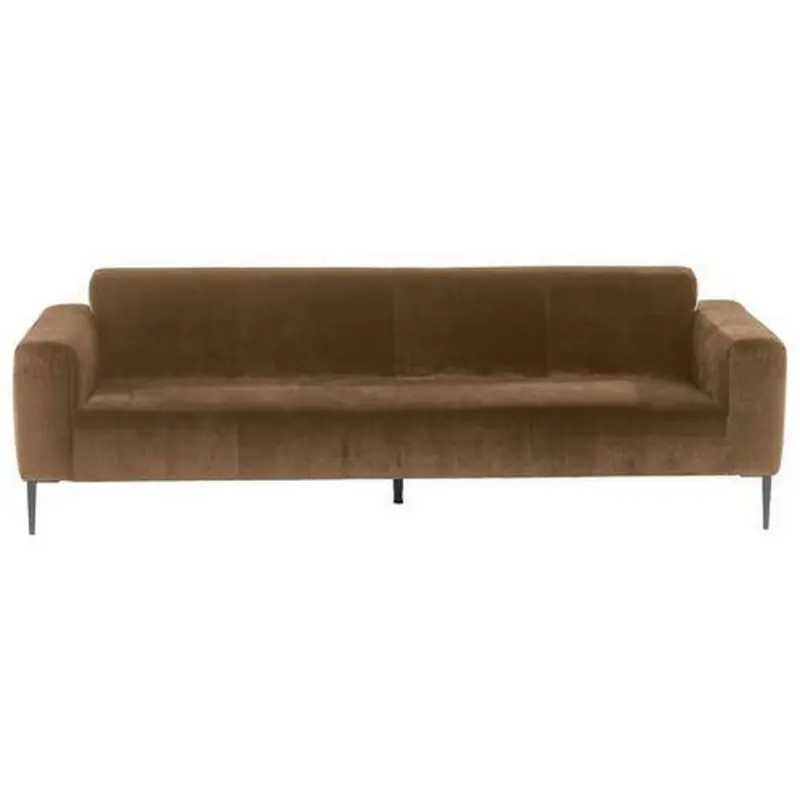 Dreisitzer-Sofa in Velours Cognac