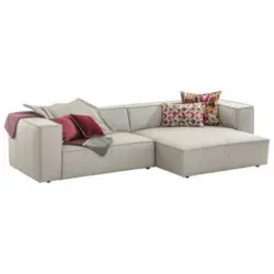 Ecksofa in Echtleder Weiß
