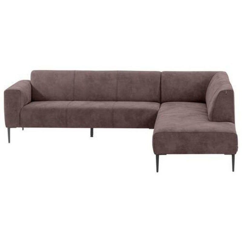 Ecksofa in Mikrofaser Dunkelbraun