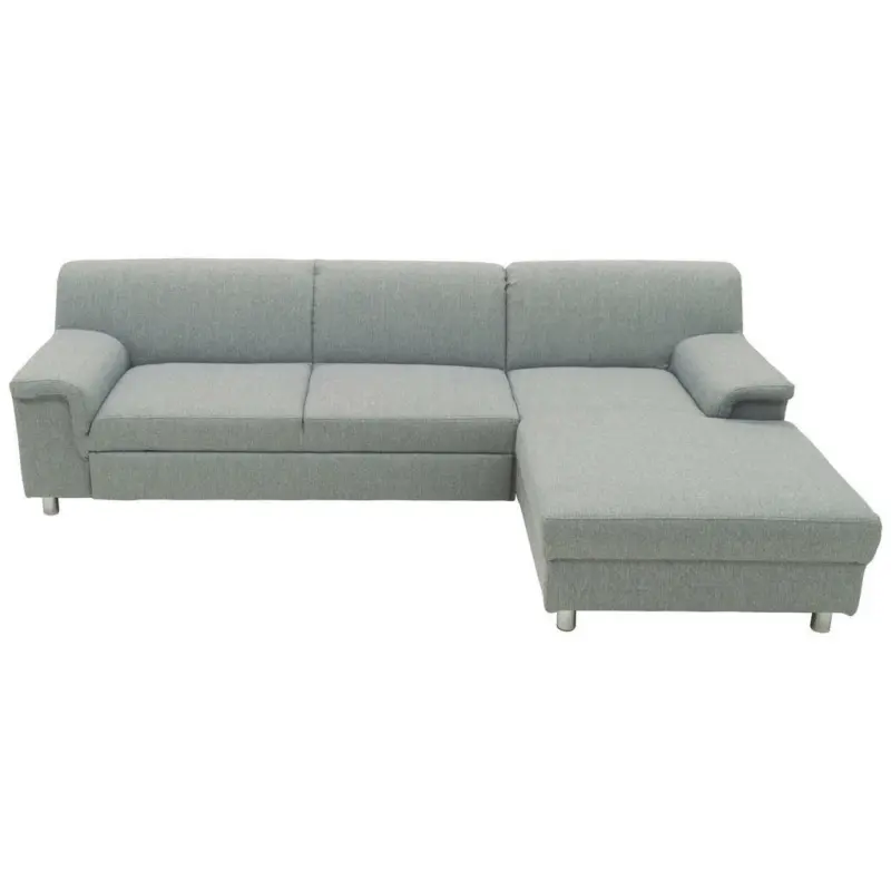 Ecksofa in Webstoff Silberfarben