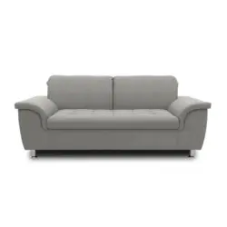 Zweisitzer-Sofa in Webstoff Graubraun