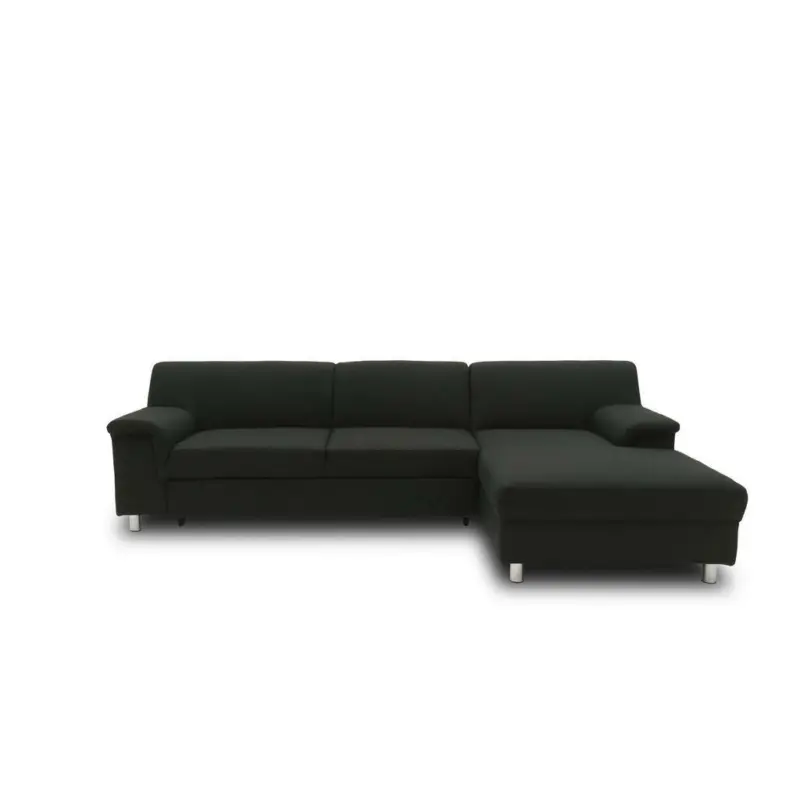 Ecksofa in Webstoff Schwarz