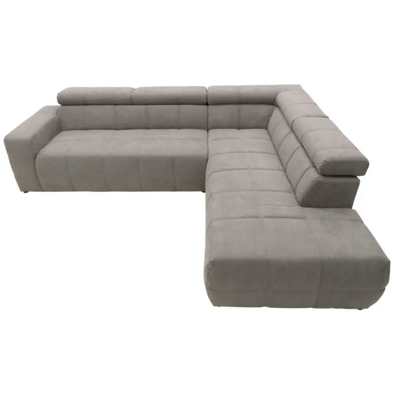 Ecksofa in Mikrofaser Silberfarben