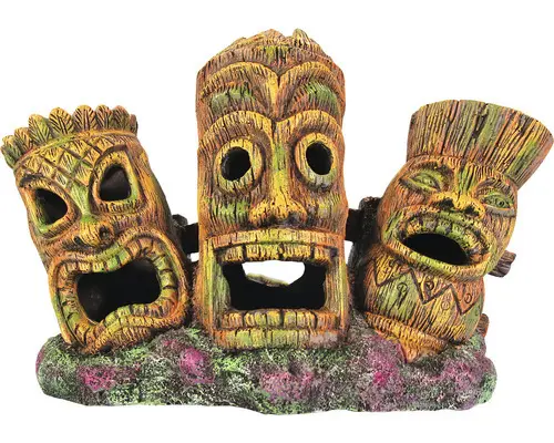 Aquariumdekoration ORBIT Tiki-Kopf 3er 21 x 10 x 14 cm braun