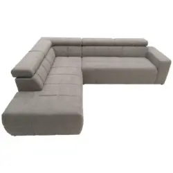 Ecksofa in Mikrofaser Silberfarben