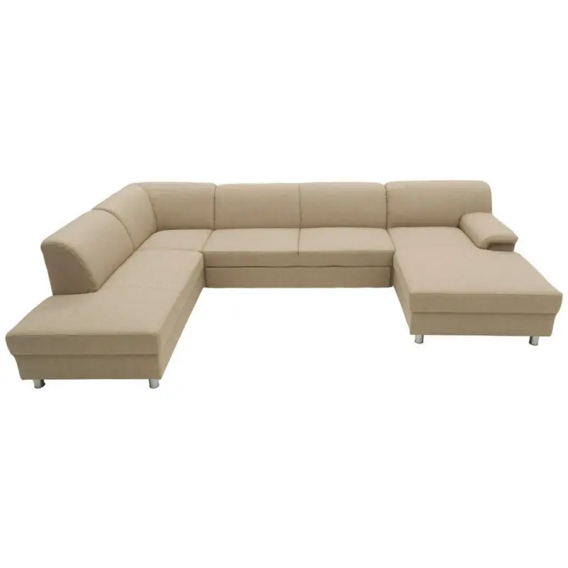 Wohnlandschaft in Webstoff Beige