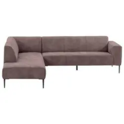 Ecksofa in Mikrofaser Dunkelbraun