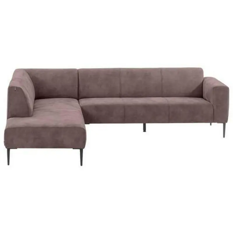 Ecksofa in Mikrofaser Dunkelbraun