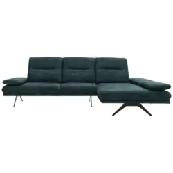 Ecksofa in Samt Petrol