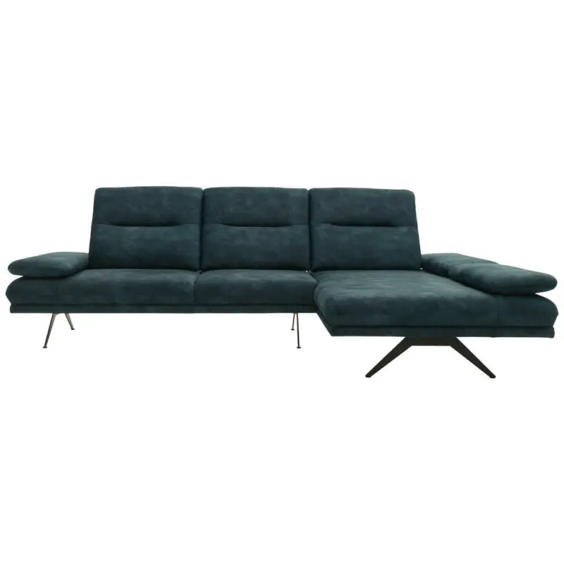 Ecksofa in Samt Petrol