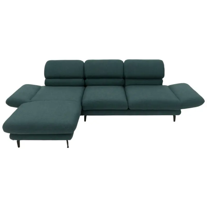 Ecksofa in Webstoff Petrol