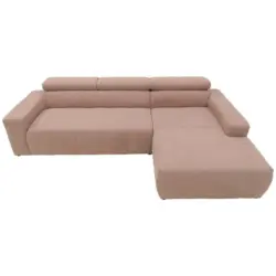 Ecksofa in Mikrofaser Pink