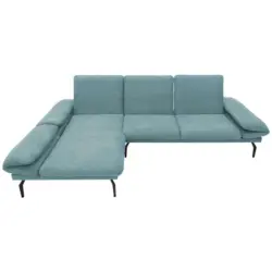 Ecksofa in Mikrofaser Petrol
