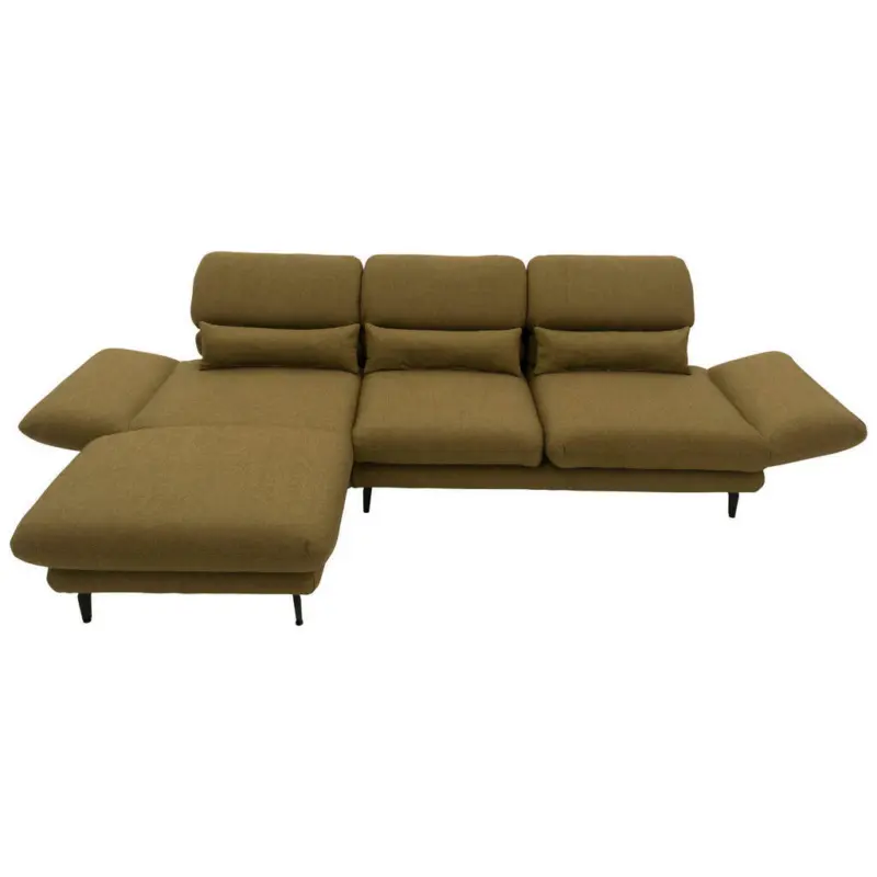 Ecksofa in Webstoff Messingfarben