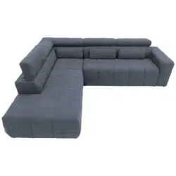 Ecksofa in Mikrofaser Dunkelgrau