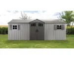 Hornbach Gerätehaus LIFETIME Neptun inkl. Fußboden, Regal 606 x 237 cm grau