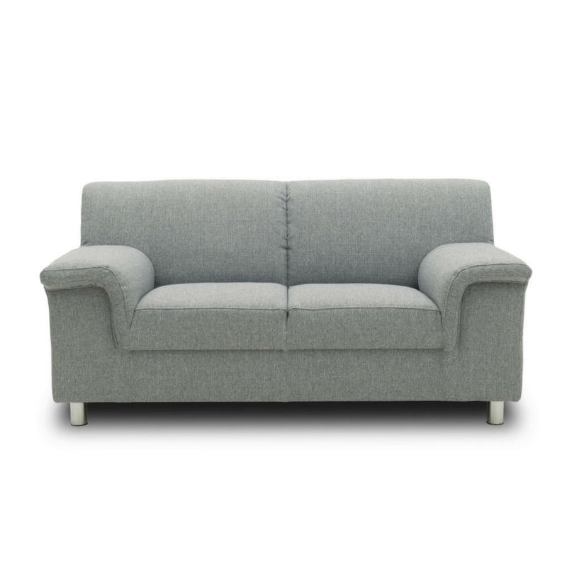 Zweisitzer-Sofa in Webstoff Silberfarben