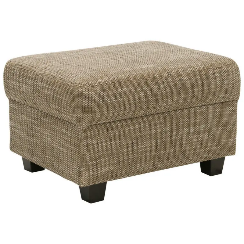 Hocker in Textil Braun, Beige