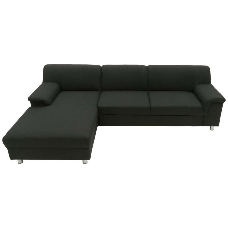 Ecksofa in Webstoff Schwarz