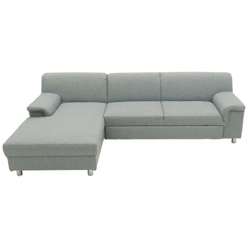 Ecksofa in Webstoff Silberfarben