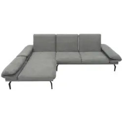 Ecksofa in Mikrofaser Dunkelgrau