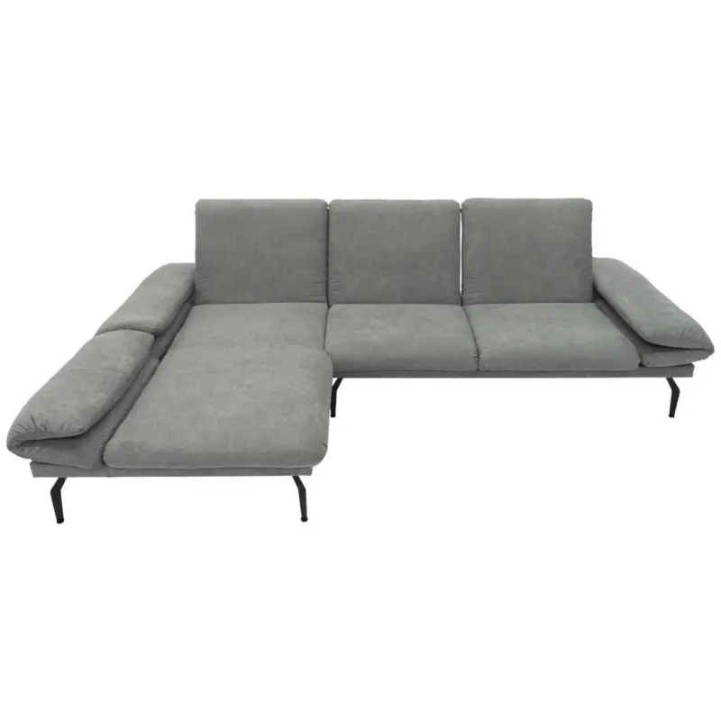 Ecksofa in Mikrofaser Dunkelgrau