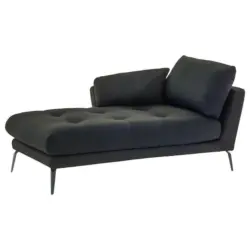 Récamiere in Flachgewebe Blau, Grau