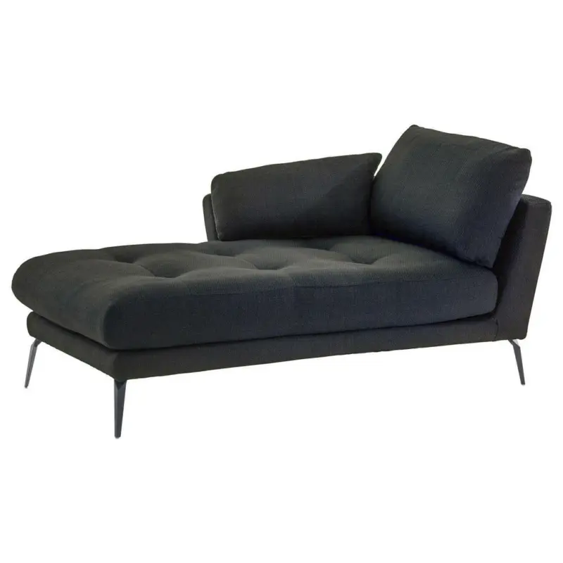 Récamiere in Flachgewebe Blau, Grau