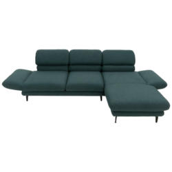 Ecksofa in Webstoff Petrol