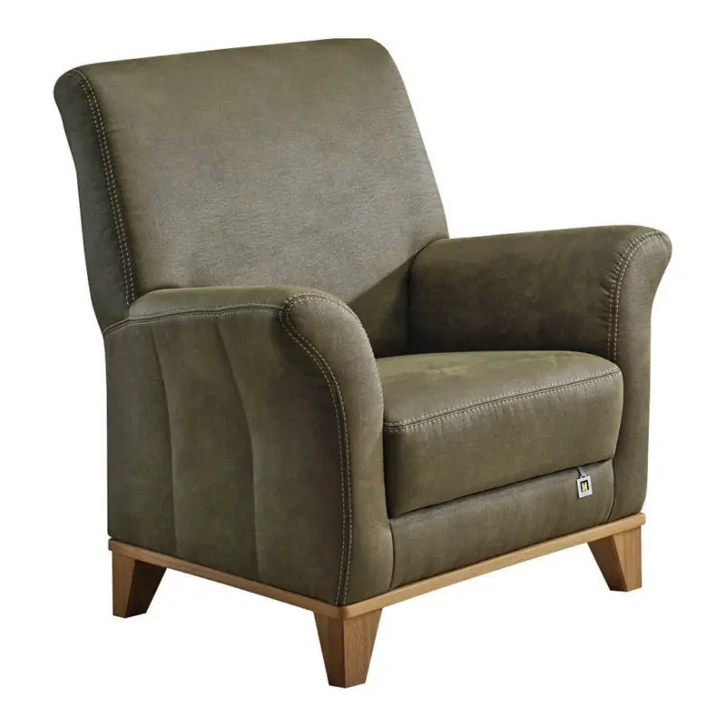 Sessel in Lederlook Dunkelgrün