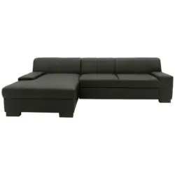 Ecksofa in Lederlook Schwarz