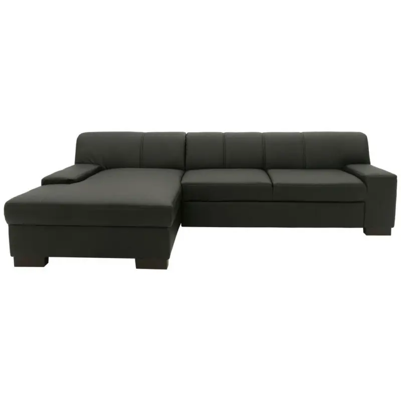 Ecksofa in Lederlook Schwarz
