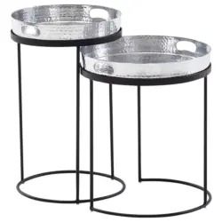 Beistelltischset in Metall 32,5/32,5/53 cm