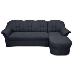 Ecksofa in Webstoff Dunkelblau