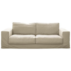 Zweisitzer-Sofa in Webstoff Naturfarben