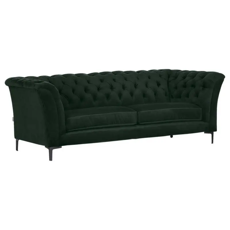 Chesterfield-Sofa in Flachgewebe Grün