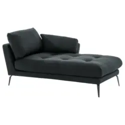 Récamiere in Flachgewebe Schwarz