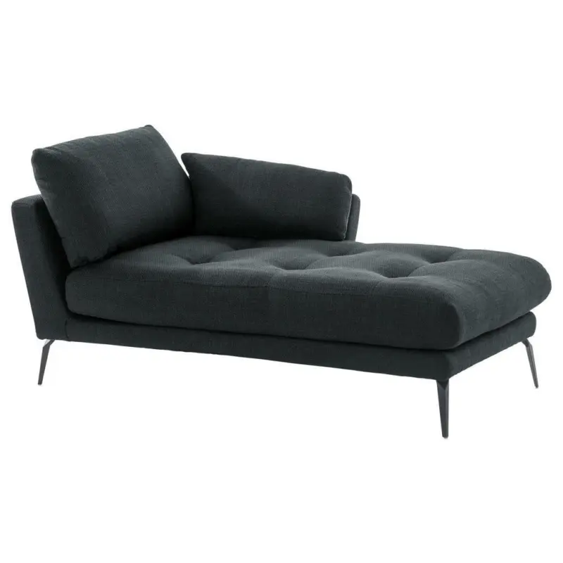 Récamiere in Flachgewebe Schwarz