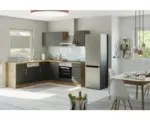 Hornbach Winkelküche Held Möbel Sorrento 1014.6280 anthrazit matt/eiche 210 cm