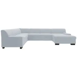 Wohnlandschaft in Webstoff Pastellblau