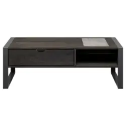 Couchtisch in Holz, Metall, Glas 120/60/45 cm