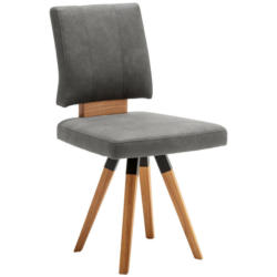 Stuhl in Holz, Textil, Holzwerkstoff Schwarz, Eichefarben, Dunkelgrau