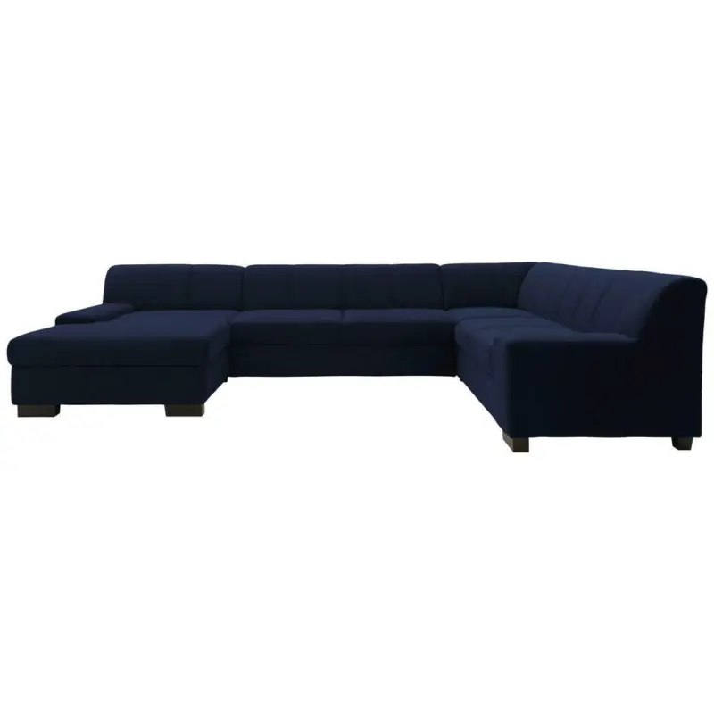 Wohnlandschaft in Webstoff Blau