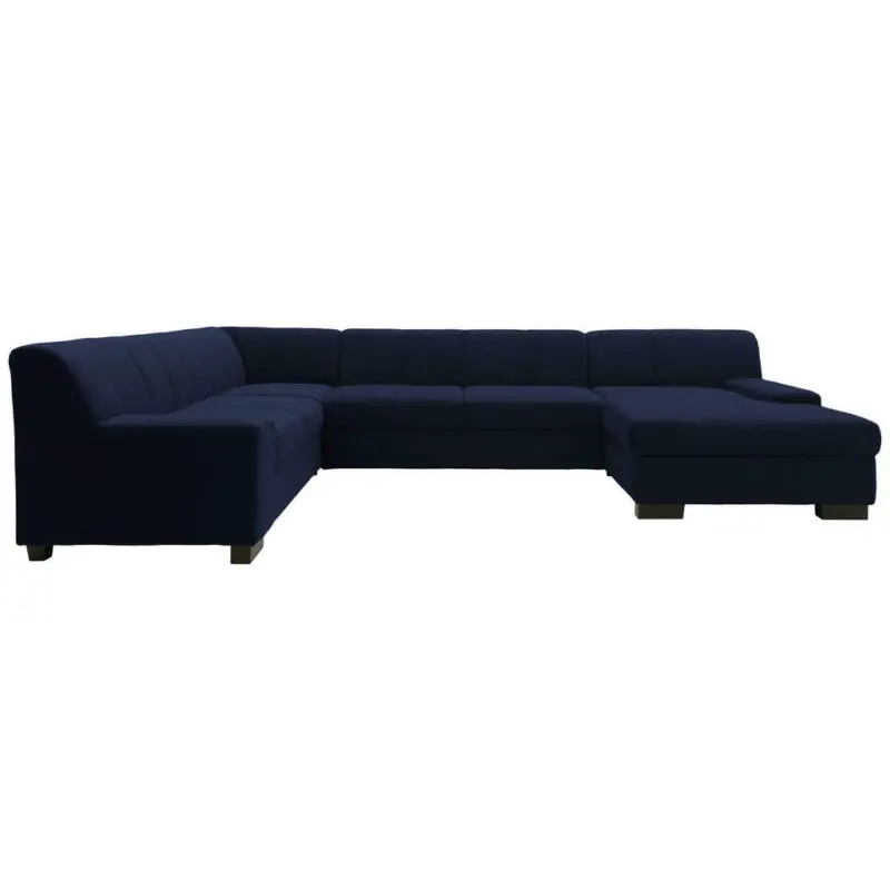 Wohnlandschaft in Webstoff Blau