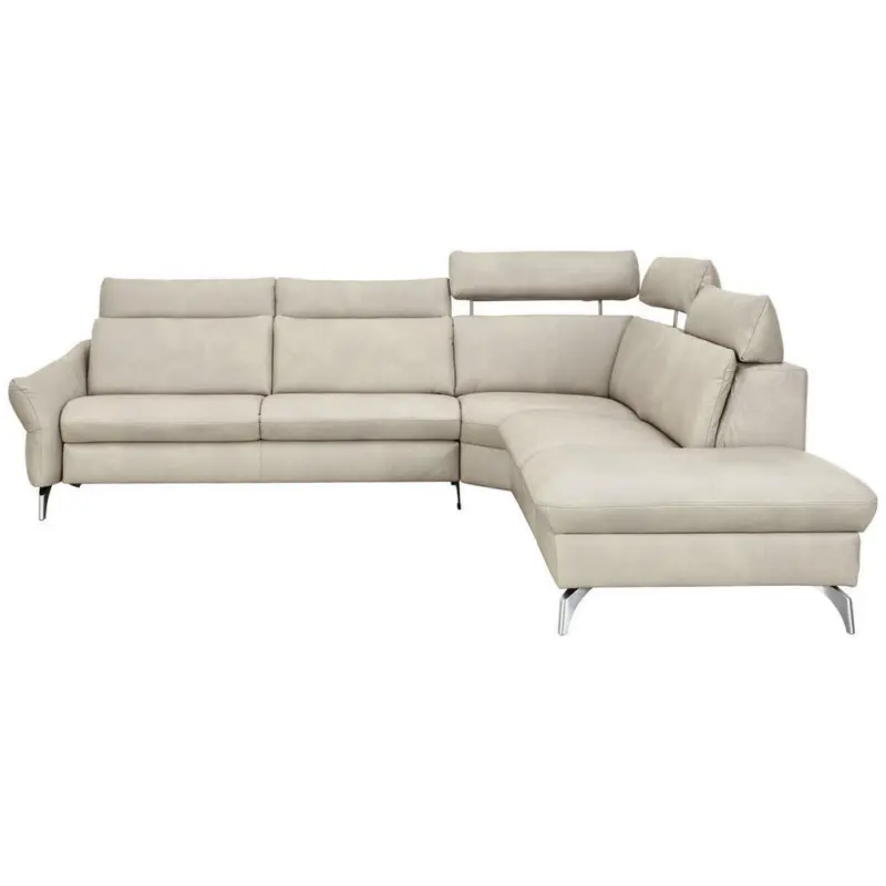 Ecksofa in Echtleder Creme