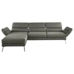 Ecksofa in Mikrofaser Graphitfarben