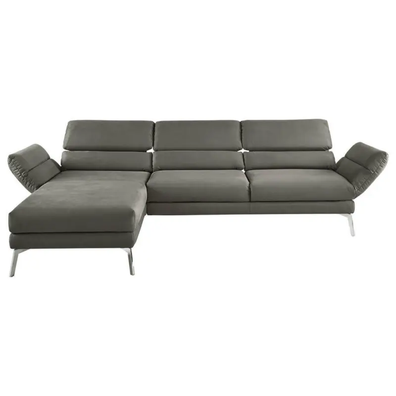 Ecksofa in Mikrofaser Graphitfarben