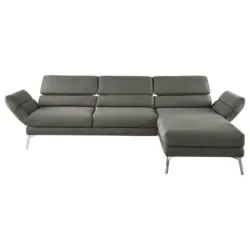 Ecksofa in Mikrofaser Graphitfarben