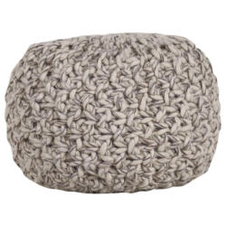 Pouf in Beige Textil