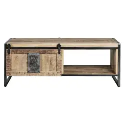 Couchtisch in Holz, Metall 120/60/45 cm